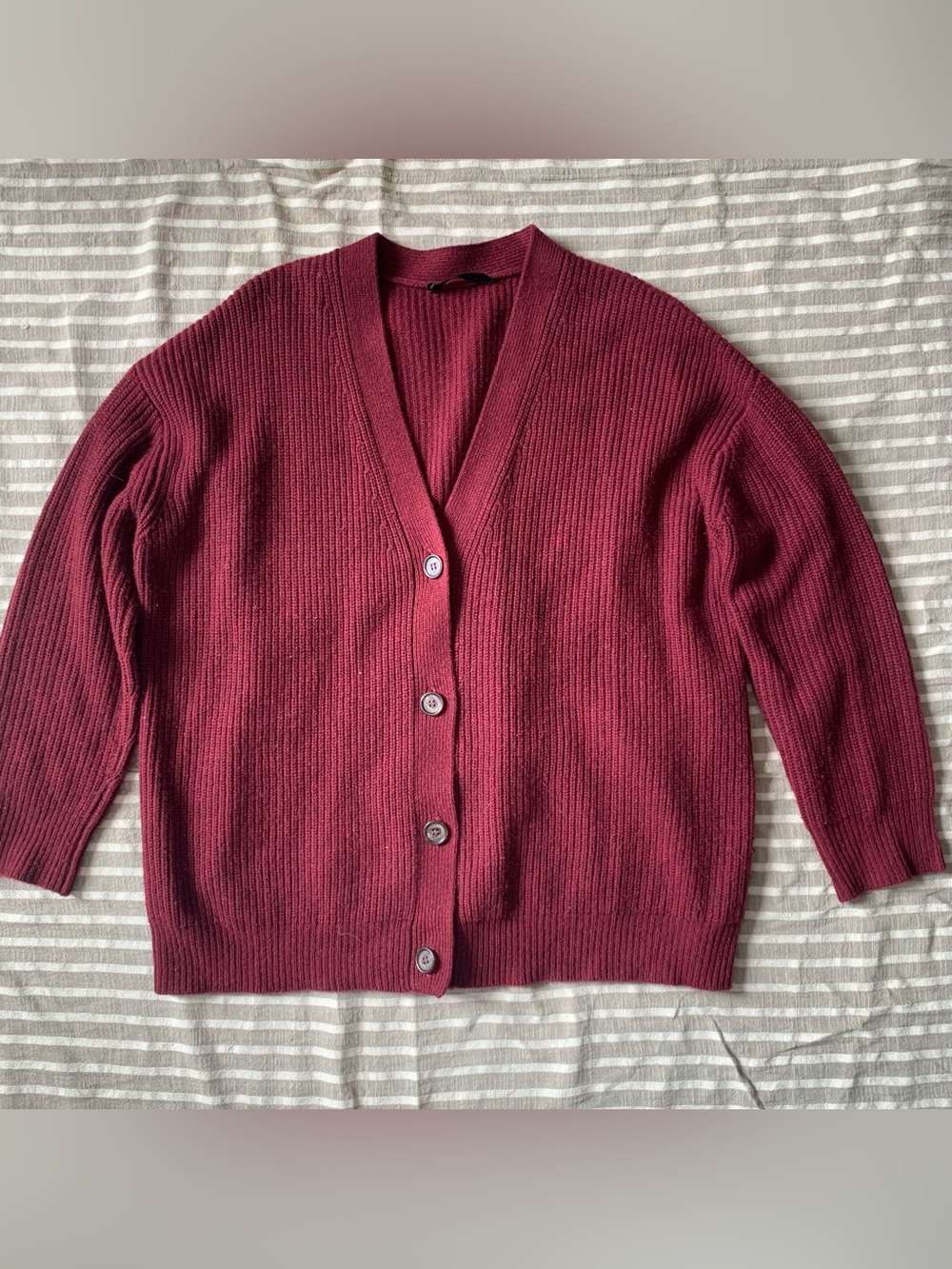 Jenni Kayne burgundy cashmere cardigan Sz XS